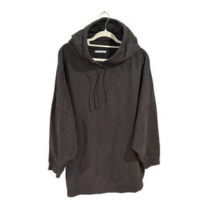 Zara Faded Black Oversized Hoodie Sweatshirt Dress